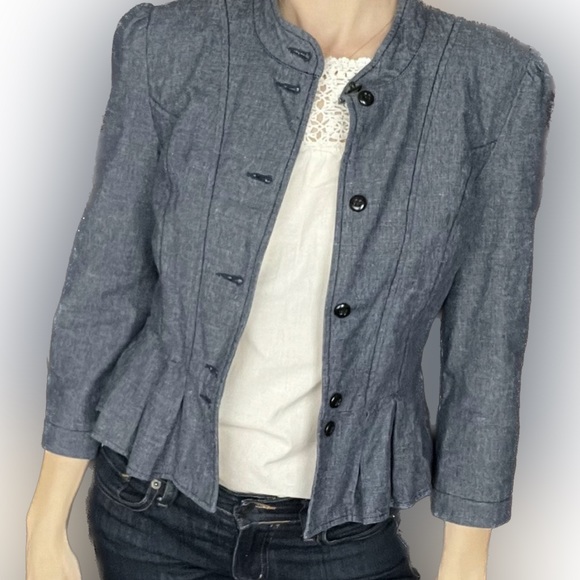 Tulle Jackets & Blazers - Tulle Denim Like Peplum Blazer size S fully lined.